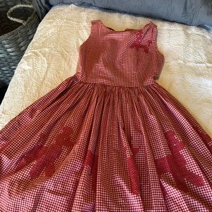 Vintage, possibly handmade checkered poodle dress